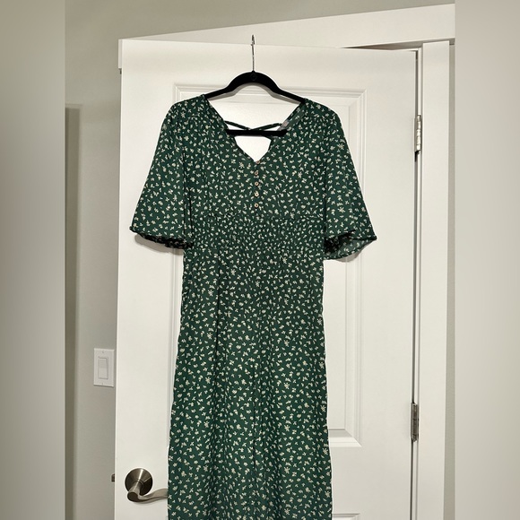Pants - Green Floral Jumpsuit